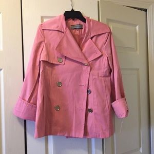 Anne Klein New York Pink Peacoat Jacket Sz M New